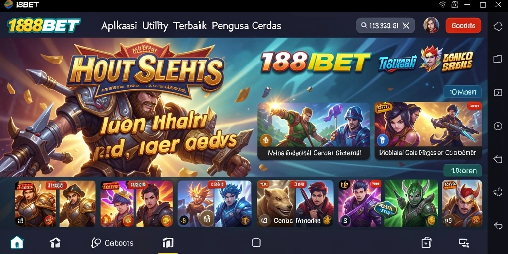 Tampilan aplikasi 188BET dengan fitur utility yang modern.
