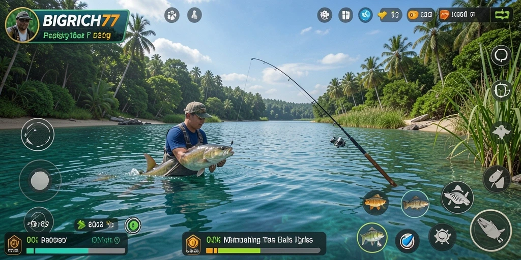 Tampilan gameplay menarik saat menangkap ikan di BIGRICH77.