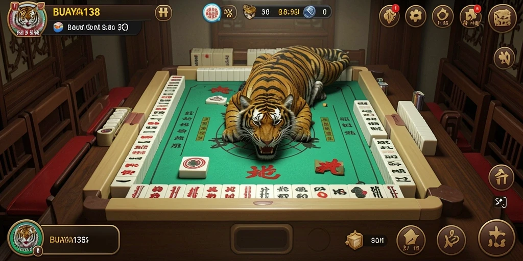 Tampilan permainan Mahjong yang menarik di BUAYA138.