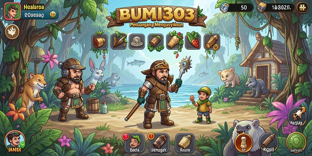 Tampilan gameplay BUMI303 yang penuh warna dan menarik.