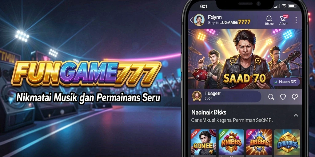 Tangkapan layar FUNGAME777 menampilkan gameplay penuh musik dan keseruan.