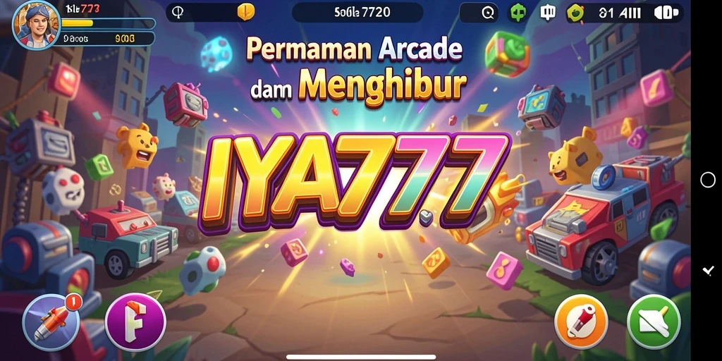 Tampilan gameplay seru IYA777 dalam aksi arcade penuh warna.