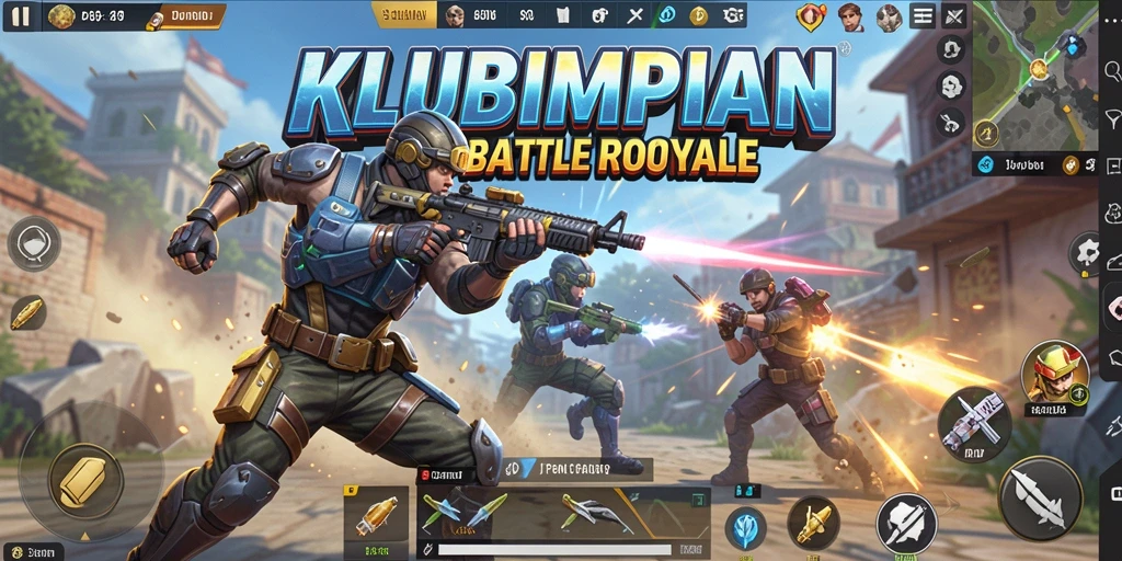 Tangkapan layar gameplay seru dari KLUBIMPIAN Battle Royale.