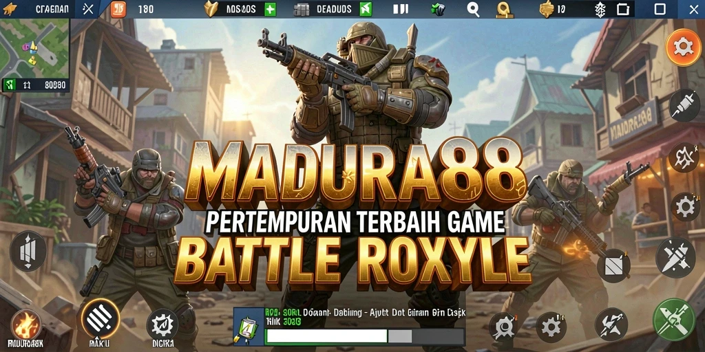 Screenshot pertempuran epik dalam MADURA88 saat pemain bertempur di arena.