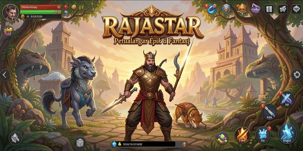 Screenshot gameplay RAJASTAR menampilkan petualangan yang menakjubkan.