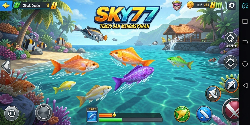 Tangkapan ikan seru dalam permainan SKY77 yang penuh warna.