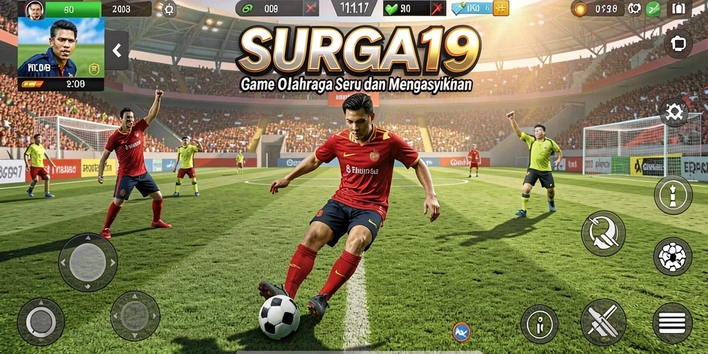 Tampilan gameplay intens dari SURGA19 dengan aksi olahraga yang mendebarkan.